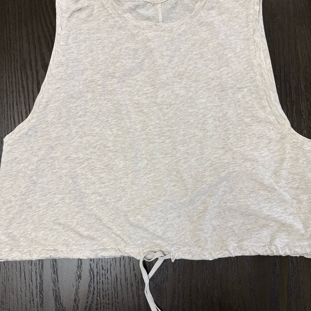 lululemon athletica Heather Light Gray Tie-Hem Tank